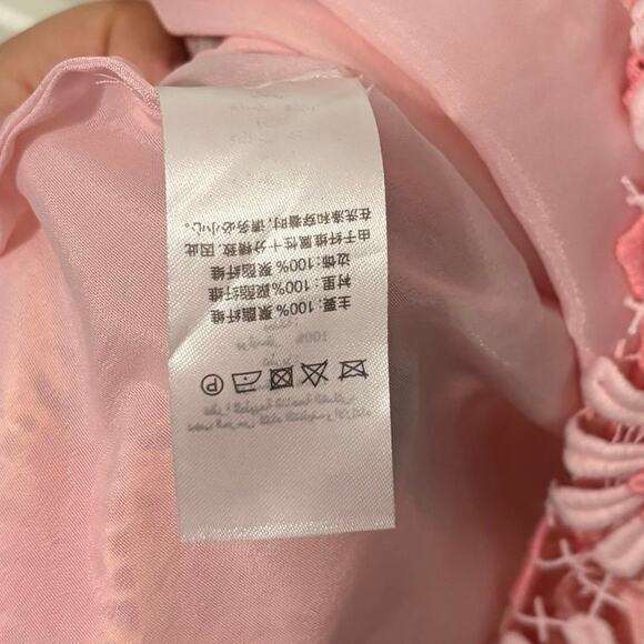 Self-Portrait Pink Floral Lace Pattern Mini Cocktail Dress Size 4 - Picture 7 of 7